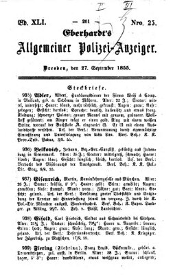 Eberhardt's allgemeiner Polizei-Anzeiger (Allgemeiner Polizei-Anzeiger) Donnerstag 27. September 1855