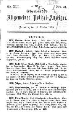 Eberhardt's allgemeiner Polizei-Anzeiger (Allgemeiner Polizei-Anzeiger) Donnerstag 18. Oktober 1855