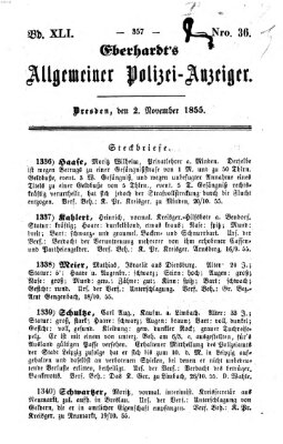 Eberhardt's allgemeiner Polizei-Anzeiger (Allgemeiner Polizei-Anzeiger) Freitag 2. November 1855