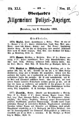 Eberhardt's allgemeiner Polizei-Anzeiger (Allgemeiner Polizei-Anzeiger) Donnerstag 8. November 1855