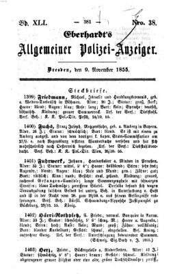 Eberhardt's allgemeiner Polizei-Anzeiger (Allgemeiner Polizei-Anzeiger) Freitag 9. November 1855