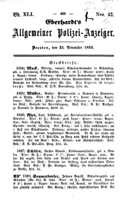 Eberhardt's allgemeiner Polizei-Anzeiger (Allgemeiner Polizei-Anzeiger) Donnerstag 22. November 1855