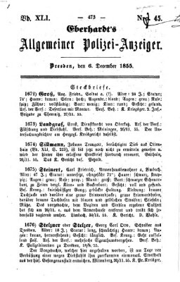 Eberhardt's allgemeiner Polizei-Anzeiger (Allgemeiner Polizei-Anzeiger) Donnerstag 6. Dezember 1855