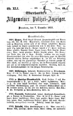 Eberhardt's allgemeiner Polizei-Anzeiger (Allgemeiner Polizei-Anzeiger) Freitag 7. Dezember 1855