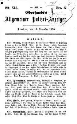 Eberhardt's allgemeiner Polizei-Anzeiger (Allgemeiner Polizei-Anzeiger) Donnerstag 13. Dezember 1855