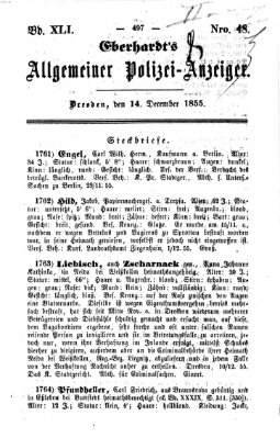 Eberhardt's allgemeiner Polizei-Anzeiger (Allgemeiner Polizei-Anzeiger) Freitag 14. Dezember 1855