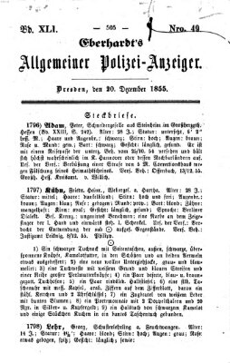 Eberhardt's allgemeiner Polizei-Anzeiger (Allgemeiner Polizei-Anzeiger) Donnerstag 20. Dezember 1855