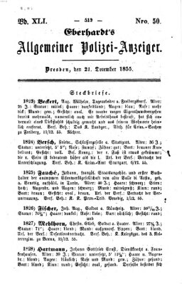 Eberhardt's allgemeiner Polizei-Anzeiger (Allgemeiner Polizei-Anzeiger) Freitag 21. Dezember 1855