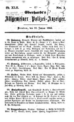 Eberhardt's allgemeiner Polizei-Anzeiger (Allgemeiner Polizei-Anzeiger) Donnerstag 10. Januar 1856