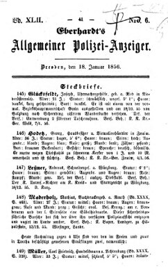 Eberhardt's allgemeiner Polizei-Anzeiger (Allgemeiner Polizei-Anzeiger) Freitag 18. Januar 1856