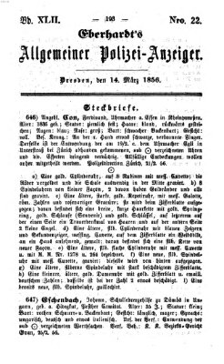 Eberhardt's allgemeiner Polizei-Anzeiger (Allgemeiner Polizei-Anzeiger) Freitag 14. März 1856