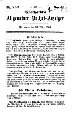 Eberhardt's allgemeiner Polizei-Anzeiger (Allgemeiner Polizei-Anzeiger) Donnerstag 20. März 1856