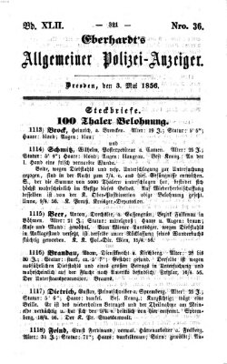 Eberhardt's allgemeiner Polizei-Anzeiger (Allgemeiner Polizei-Anzeiger) Samstag 3. Mai 1856