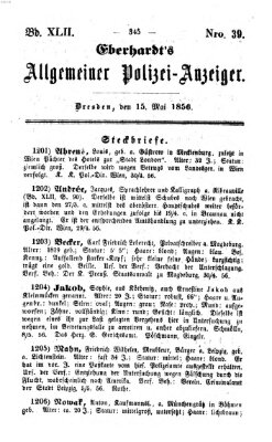 Eberhardt's allgemeiner Polizei-Anzeiger (Allgemeiner Polizei-Anzeiger) Donnerstag 15. Mai 1856