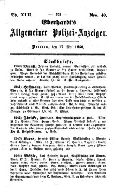 Eberhardt's allgemeiner Polizei-Anzeiger (Allgemeiner Polizei-Anzeiger) Samstag 17. Mai 1856