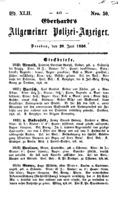 Eberhardt's allgemeiner Polizei-Anzeiger (Allgemeiner Polizei-Anzeiger) Freitag 20. Juni 1856