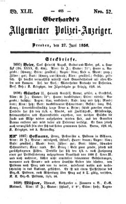 Eberhardt's allgemeiner Polizei-Anzeiger (Allgemeiner Polizei-Anzeiger) Freitag 27. Juni 1856