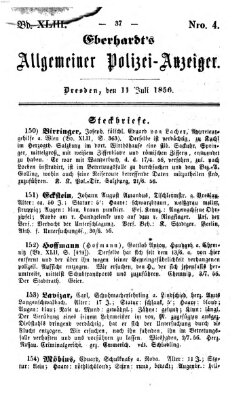 Eberhardt's allgemeiner Polizei-Anzeiger (Allgemeiner Polizei-Anzeiger) Freitag 11. Juli 1856