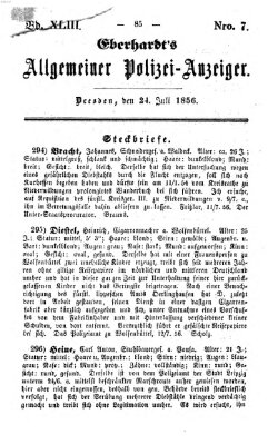 Eberhardt's allgemeiner Polizei-Anzeiger (Allgemeiner Polizei-Anzeiger) Donnerstag 24. Juli 1856