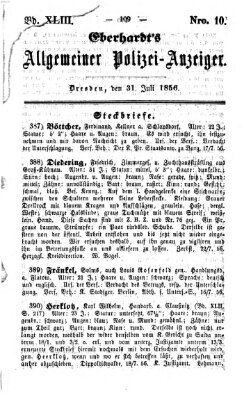 Eberhardt's allgemeiner Polizei-Anzeiger (Allgemeiner Polizei-Anzeiger) Donnerstag 31. Juli 1856