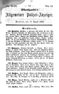 Eberhardt's allgemeiner Polizei-Anzeiger (Allgemeiner Polizei-Anzeiger) Freitag 15. August 1856