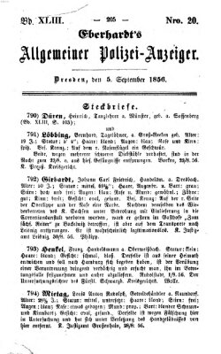 Eberhardt's allgemeiner Polizei-Anzeiger (Allgemeiner Polizei-Anzeiger) Freitag 5. September 1856