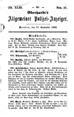 Eberhardt's allgemeiner Polizei-Anzeiger (Allgemeiner Polizei-Anzeiger) Donnerstag 11. September 1856