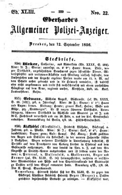 Eberhardt's allgemeiner Polizei-Anzeiger (Allgemeiner Polizei-Anzeiger) Freitag 12. September 1856
