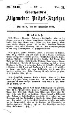 Eberhardt's allgemeiner Polizei-Anzeiger (Allgemeiner Polizei-Anzeiger) Freitag 19. September 1856