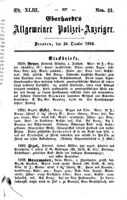 Eberhardt's allgemeiner Polizei-Anzeiger (Allgemeiner Polizei-Anzeiger) Donnerstag 23. Oktober 1856