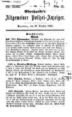 Eberhardt's allgemeiner Polizei-Anzeiger (Allgemeiner Polizei-Anzeiger) Montag 27. Oktober 1856