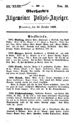 Eberhardt's allgemeiner Polizei-Anzeiger (Allgemeiner Polizei-Anzeiger) Donnerstag 30. Oktober 1856