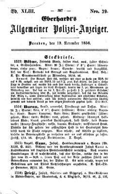 Eberhardt's allgemeiner Polizei-Anzeiger (Allgemeiner Polizei-Anzeiger) Donnerstag 13. November 1856