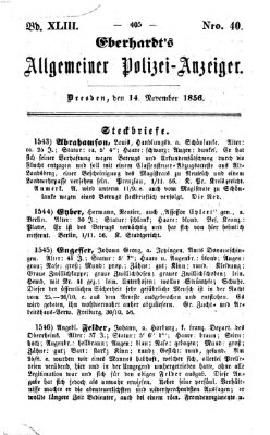 Eberhardt's allgemeiner Polizei-Anzeiger (Allgemeiner Polizei-Anzeiger) Freitag 14. November 1856