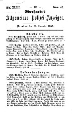 Eberhardt's allgemeiner Polizei-Anzeiger (Allgemeiner Polizei-Anzeiger) Donnerstag 20. November 1856