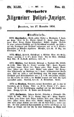 Eberhardt's allgemeiner Polizei-Anzeiger (Allgemeiner Polizei-Anzeiger) Donnerstag 27. November 1856