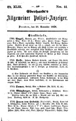 Eberhardt's allgemeiner Polizei-Anzeiger (Allgemeiner Polizei-Anzeiger) Samstag 29. November 1856