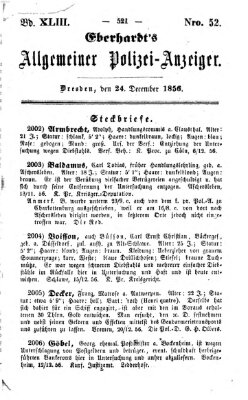 Eberhardt's allgemeiner Polizei-Anzeiger (Allgemeiner Polizei-Anzeiger) Mittwoch 24. Dezember 1856