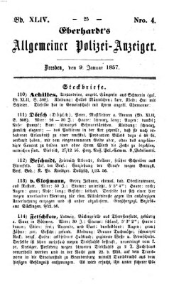 Eberhardt's allgemeiner Polizei-Anzeiger (Allgemeiner Polizei-Anzeiger) Freitag 9. Januar 1857