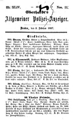 Eberhardt's allgemeiner Polizei-Anzeiger (Allgemeiner Polizei-Anzeiger) Donnerstag 5. Februar 1857