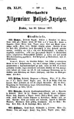 Eberhardt's allgemeiner Polizei-Anzeiger (Allgemeiner Polizei-Anzeiger) Donnerstag 26. Februar 1857