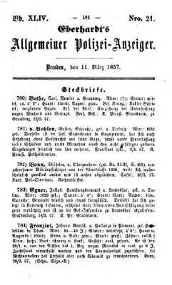 Eberhardt's allgemeiner Polizei-Anzeiger (Allgemeiner Polizei-Anzeiger) Mittwoch 11. März 1857