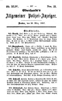 Eberhardt's allgemeiner Polizei-Anzeiger (Allgemeiner Polizei-Anzeiger) Donnerstag 26. März 1857