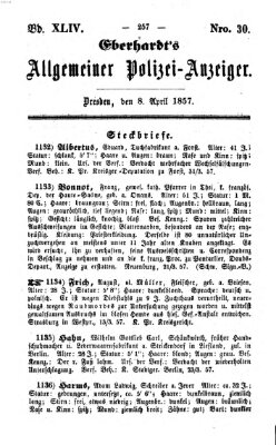 Eberhardt's allgemeiner Polizei-Anzeiger (Allgemeiner Polizei-Anzeiger) Mittwoch 8. April 1857