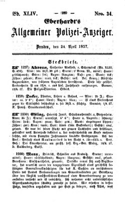 Eberhardt's allgemeiner Polizei-Anzeiger (Allgemeiner Polizei-Anzeiger) Freitag 24. April 1857