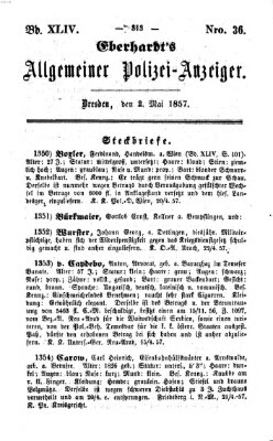 Eberhardt's allgemeiner Polizei-Anzeiger (Allgemeiner Polizei-Anzeiger) Samstag 2. Mai 1857