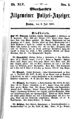 Eberhardt's allgemeiner Polizei-Anzeiger (Allgemeiner Polizei-Anzeiger) Donnerstag 9. Juli 1857