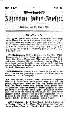 Eberhardt's allgemeiner Polizei-Anzeiger (Allgemeiner Polizei-Anzeiger) Freitag 24. Juli 1857