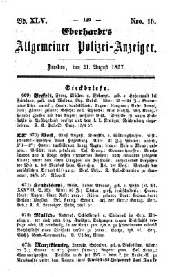 Eberhardt's allgemeiner Polizei-Anzeiger (Allgemeiner Polizei-Anzeiger) Freitag 21. August 1857