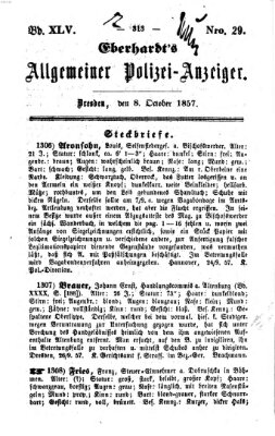 Eberhardt's allgemeiner Polizei-Anzeiger (Allgemeiner Polizei-Anzeiger) Donnerstag 8. Oktober 1857